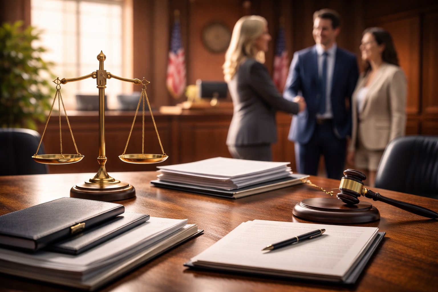 Courtroom setting related to a Florida workplace theft allegation